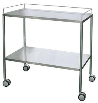 RMM Stainless Steel Instrument Trolley, Color : Silver