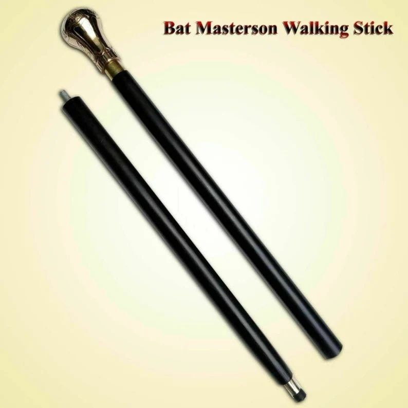 Plain Bat Masterson Walking Stick, Color : Black, Grey