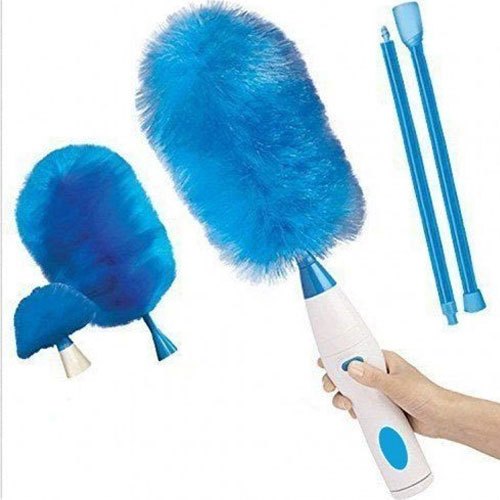 Round Plastic Cleaning Duster, Color : Blue White