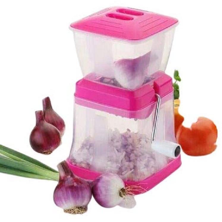 Stainless Steel Plastic ONION CHOPPER ( BIG), Color : pink