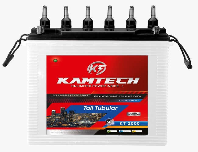 Kamtech KT-2000 Tall Tubular Battery, for Home Use, Certification : ISI Certified