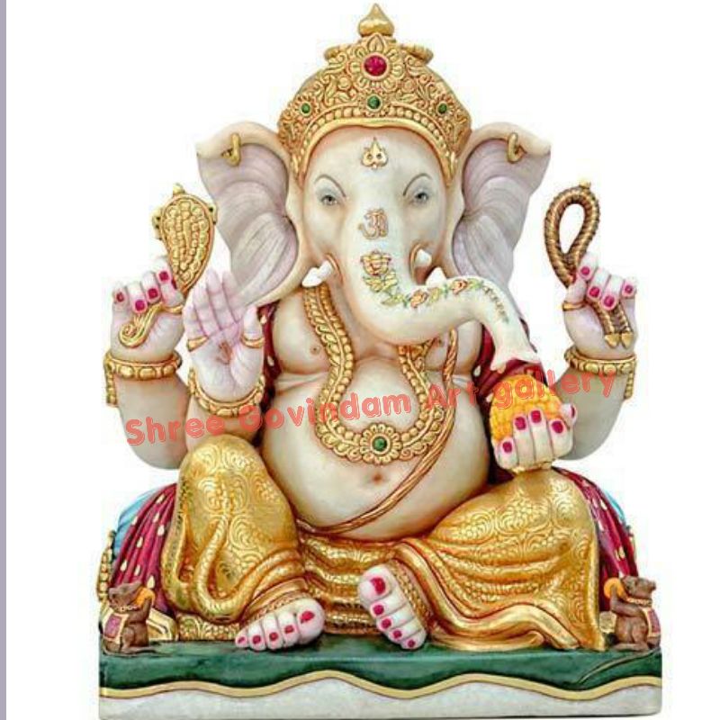 Marble Ganesh Ji Statue - Shree Govindam Art Gallery, Jaipur, Rajasthan