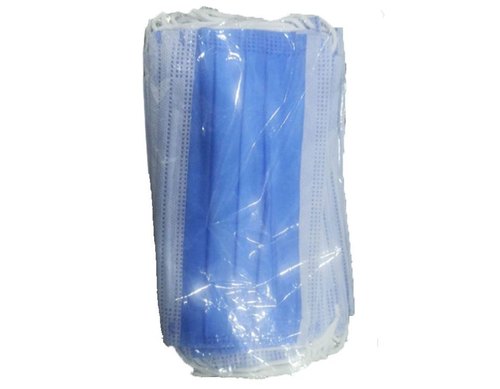 Cotton 3 Ply Face Mask, for Medical Purpose, Safety Purpose, Color : Blue (Base)