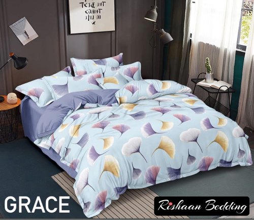 Printed Glace Cotton Bed Sheet, Color : Multi colored