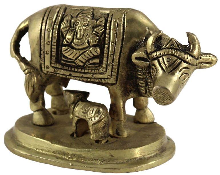 Brass Cow Calf Statue, Packaging Type : Carton Box