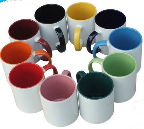 Ceramic Sublimation Inner Color Mug, for Drinking, Gifting, Pattern : Plain