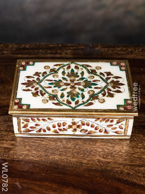 Marble hand painted rectangle box