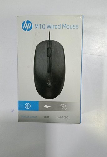 Plastic HP Wired Mouse, Color : Black