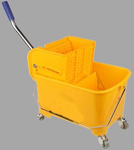 Single Bucket Winger Mop Trolley, Color : Yellow