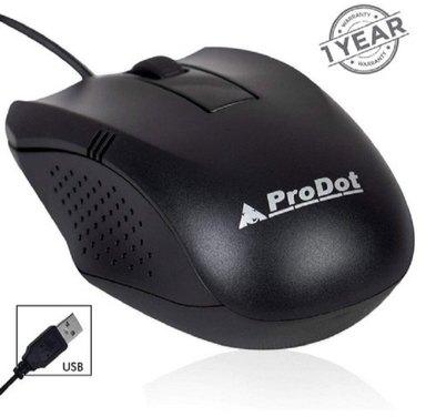 Prodot Plastic Computer Mouse, Color : Black