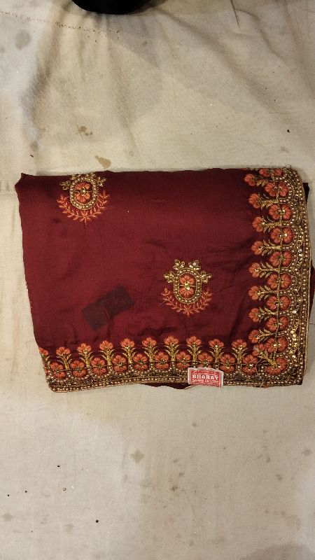Unstitched silk saree, Width : 5.5 Meter