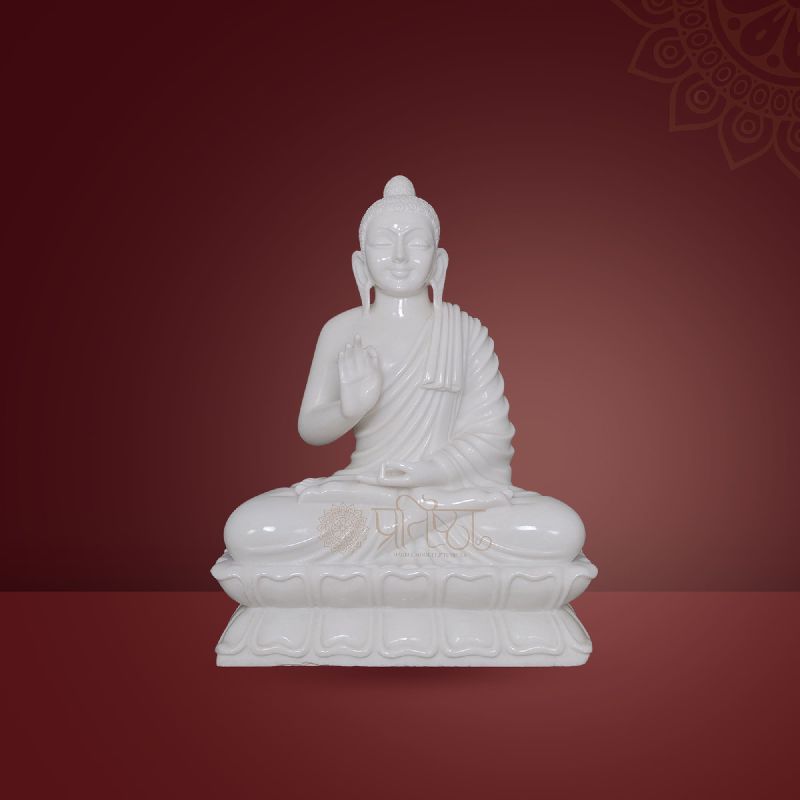 Pratistha Marble Buddha BDP-14, Color : White