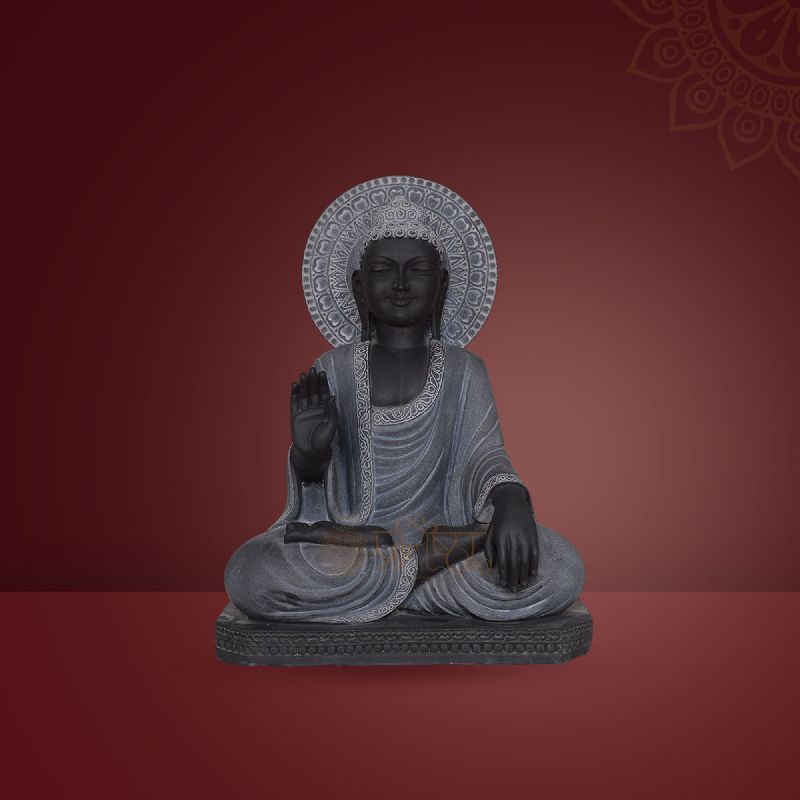 Pratistha Marble Buddha BDP-16, Color : Black
