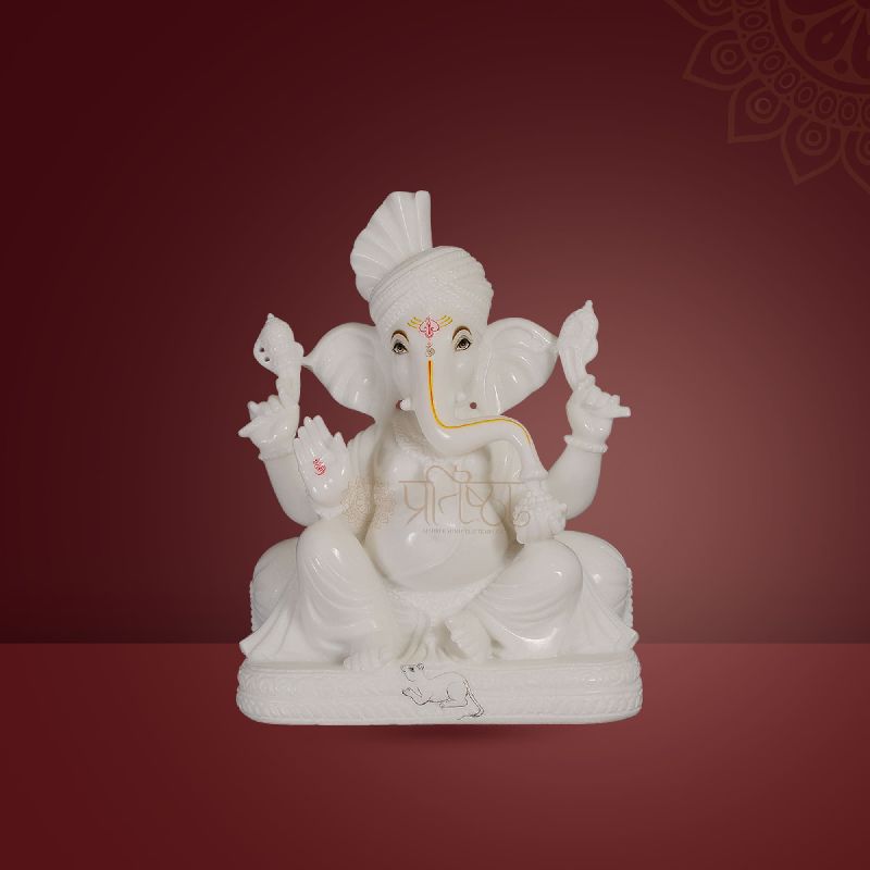 Pratistha Marble Ganesh GNP-15, Color : White