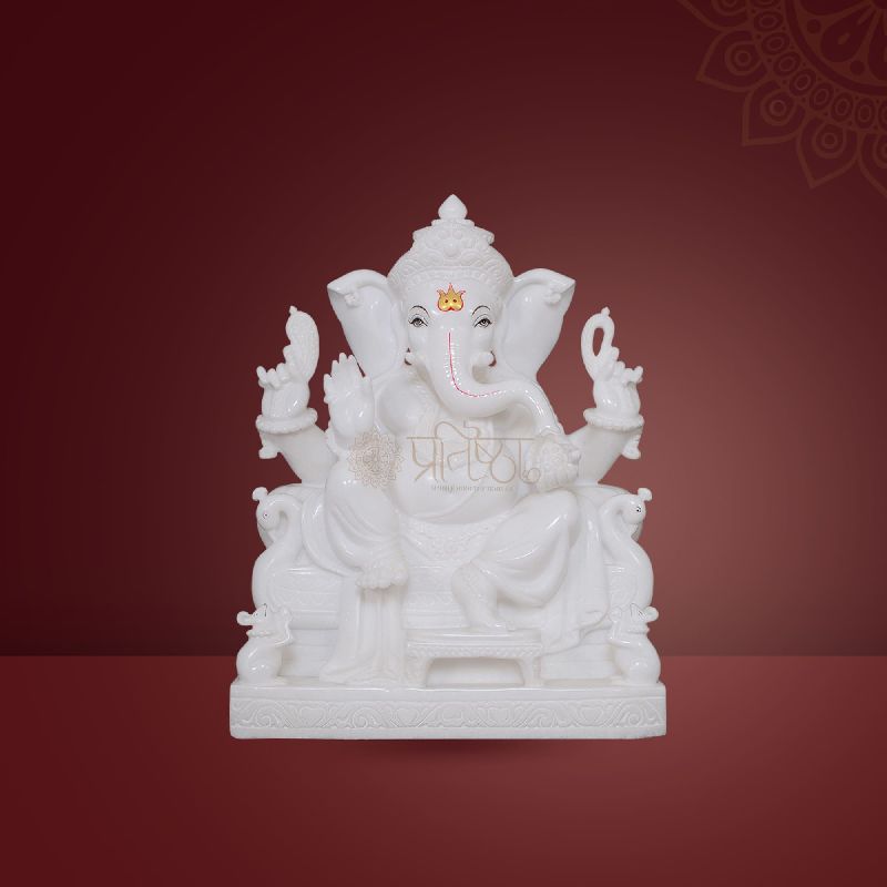 Pratistha Marble Ganesh GNP-36, Color : White