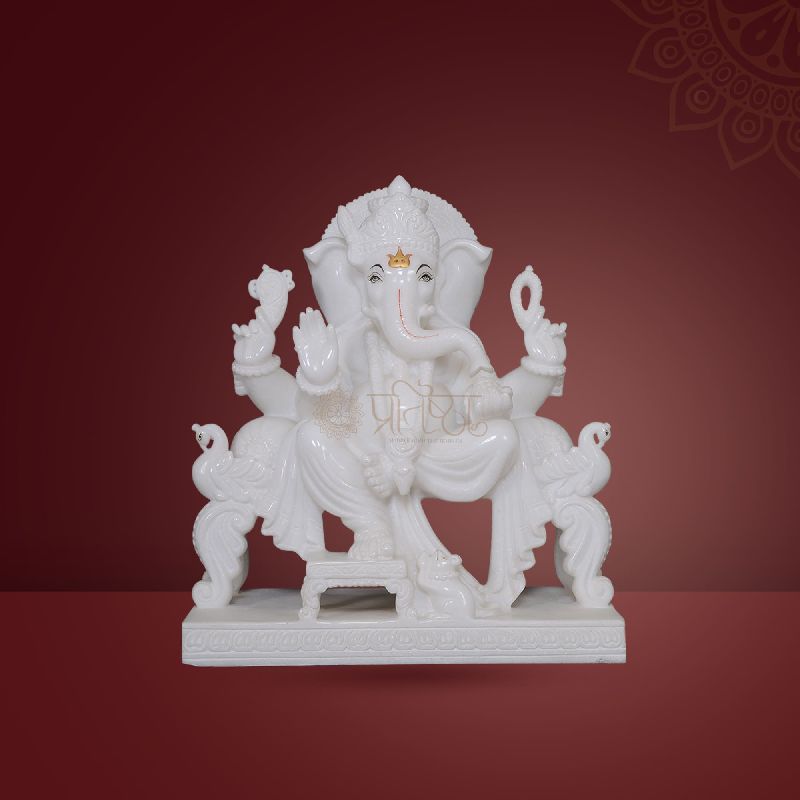Pratistha Marble Ganesh GNP-37, Color : White