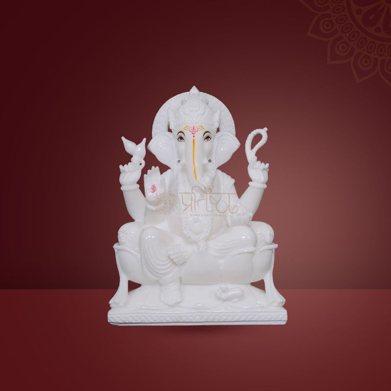 Pratistha Marble Ganesh GNP-38, Color : White