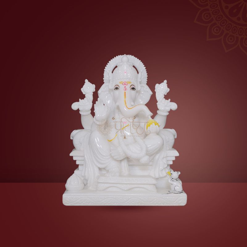 Pratistha Marble Ganesh GNP-40, Color : White