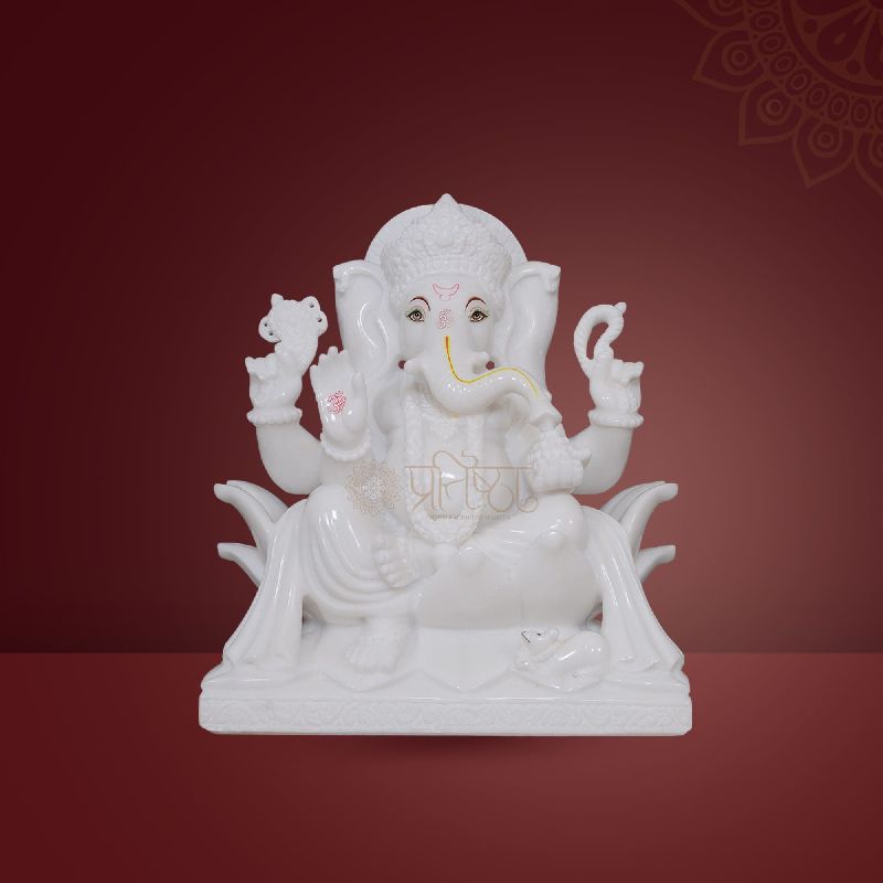 Pratistha Marble Ganesh GNP-45, Color : White