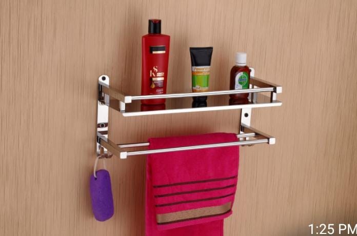 Stainless Steel Bathroom Single Shelf, Feature : Hard Structure, Long Life