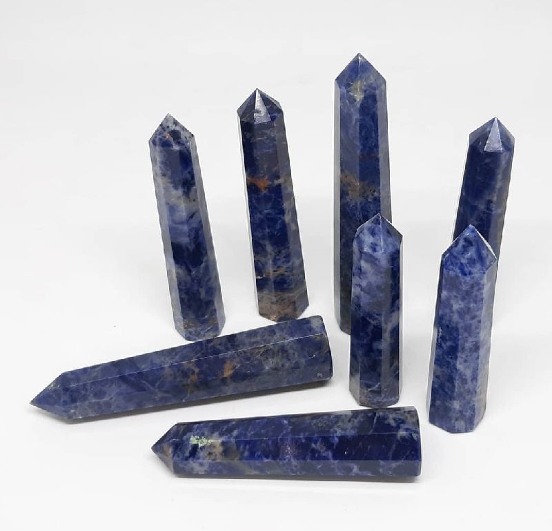 Plain Sodalite Crystal Point, Feature : Antibacterial, Easy To Clean, Fine Finished