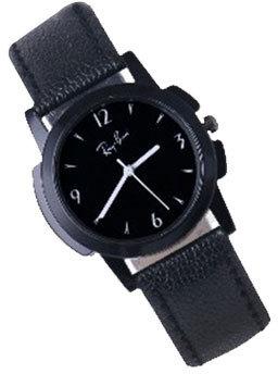 Leather wrist watch, Strap Color : Dark Grey