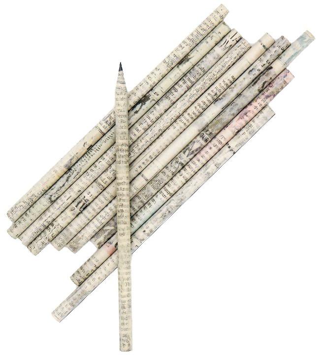 Newspaper Pencils, Pattern : Printed