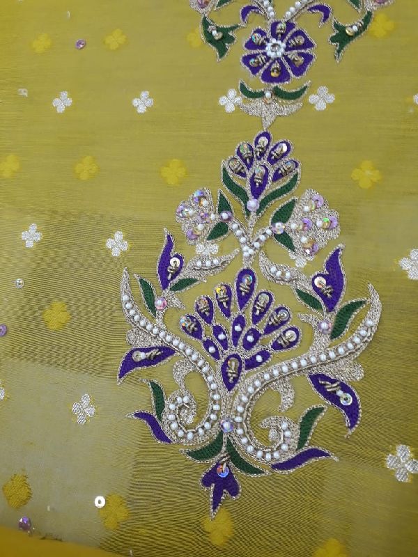 Cotton handmade zari embroidery, Packaging Type : Carton