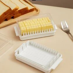 Butter Cutting Storage Box, Color : White