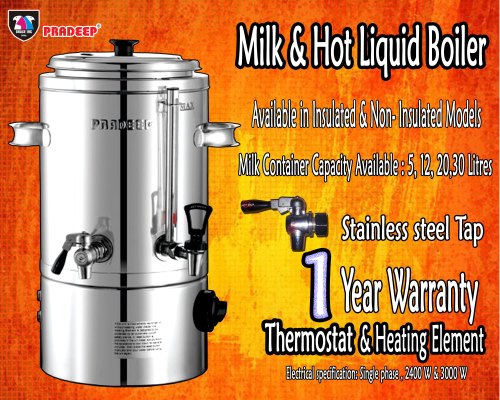2.5 kg stainless steel Milk Boiler, Capacity : 12 litre