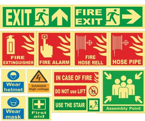 Rectangular fire safety signage