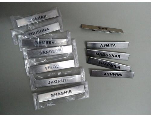 Rectangular Stainless Steel Name Plate, Color : Silver