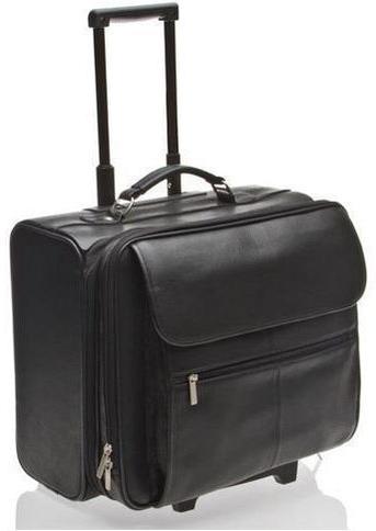 Leather Trolley Bag, Color : Black