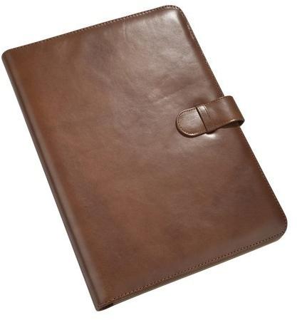 Plain Leather Folder, Color : Brown