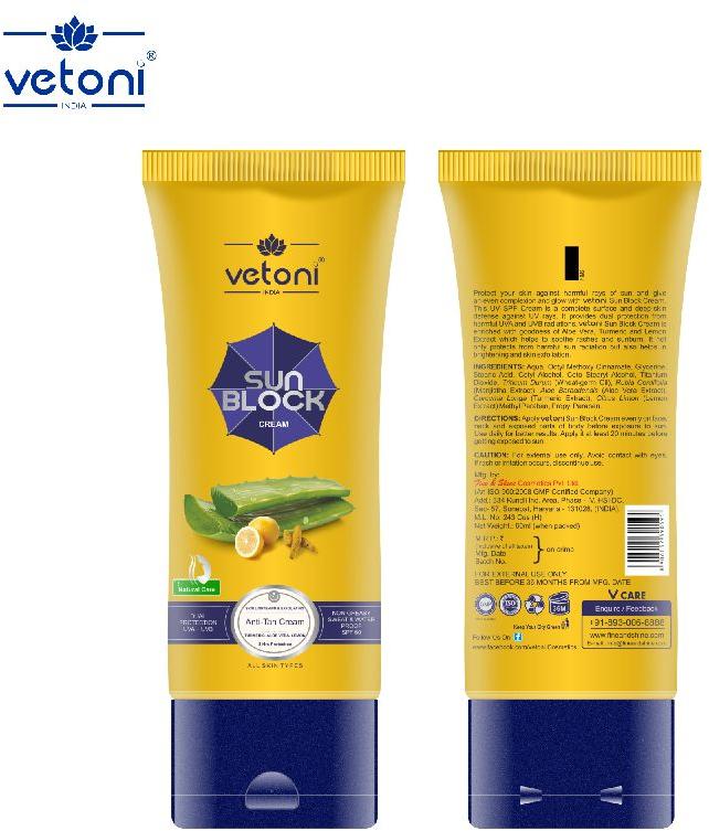 Vetoni Sun Block Cream, for Personal, parlour saloon, Gender : Female