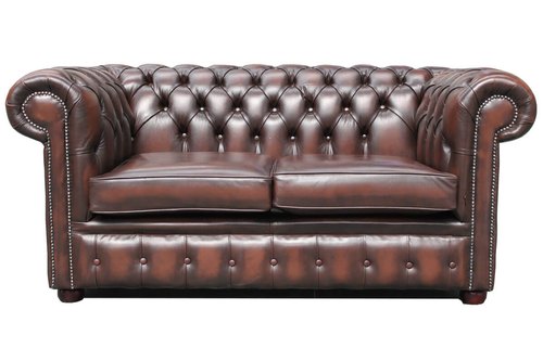Wooden two seater sofa, for Home, Seat Material : Leather