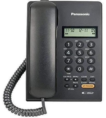 Black ABS Plastic Panasonic Corded Landline Phone, for Office