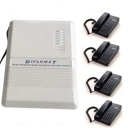 Diplomat EPABX 104 Intercom System and 4 Beetel Phone set