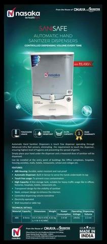 Plastic Automatic Hand Sanitizer Dispenser