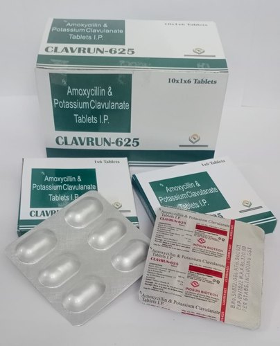 Amoxycillin And Potassium Clavulanate Tablet, Packaging Type : Box