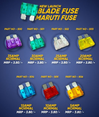 Polished Plastic MARUTI BLADE FUSE, for Back Up Protection, Feature : Durable, High Performance, High Quality