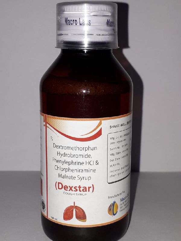 DEXTROMETHORPHAN 10MG+PHENYLEPHRINE 5MG + CHLORPHENIRAMINE 2MG, for treat cough, sneezing, Form : Liquid