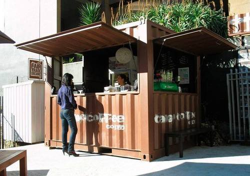 Square FRP Coffee Shop Container