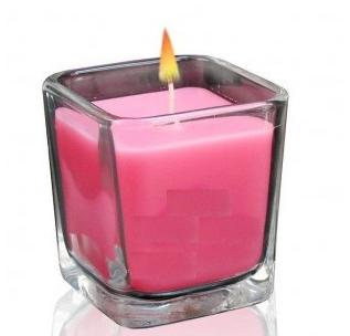 Atlas Square Jar Candle, Color : Pink
