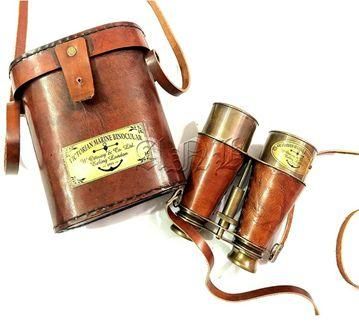 AGSB-04 Brass Binocular With Leather Box