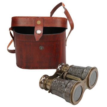 AGSB-06 Brass Binocular With Leather Box