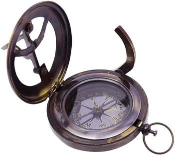AGSC-10 Brass Push Button Sundial Compass