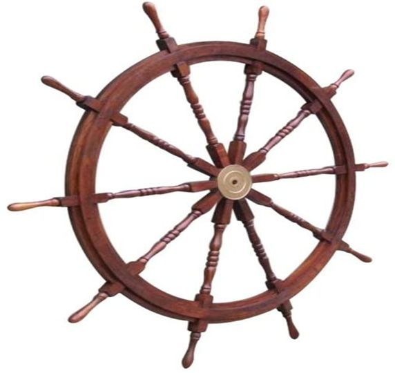 AGSSW-12 Wooden Ship Wheel With Brass Ring