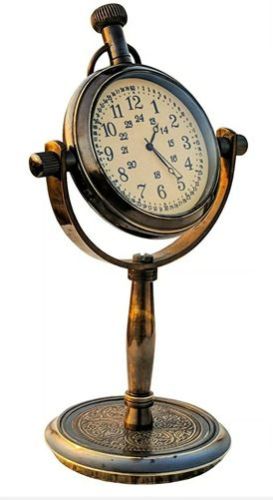 Aluminum Moon Stand Table Clock