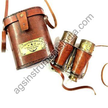 AGSB-04 Brass Binocular with Leather Box